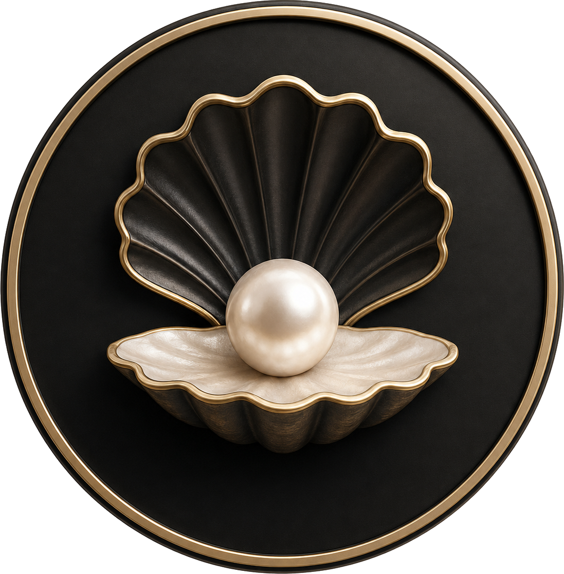 Maison Pearl emblem — a pearl in a shell